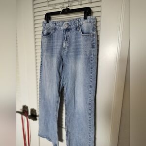 Simple Society Wide Leg Light Wash Jeans 9/29 Mid Rise